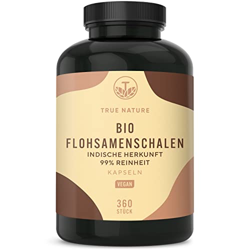 Bio Flohsamenschalen - 360 vegane Kapseln (750mg)...