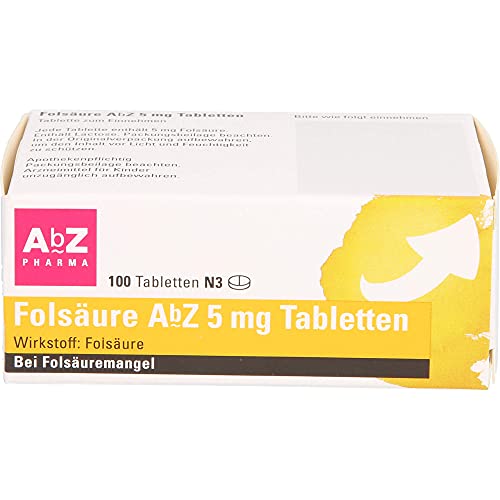 Folsäure AbZ 5 mg Tabletten bei Folsäuremangel,...