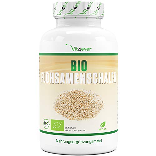 Bio Flohsamenschalen - 365 vegane Kapseln - 3000...