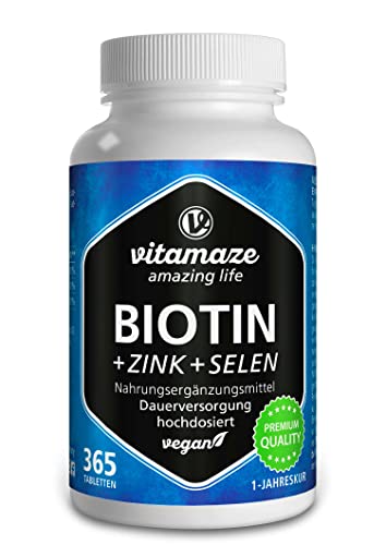 Biotin hochdosiert 10.000 mcg + Selen + Zink für...