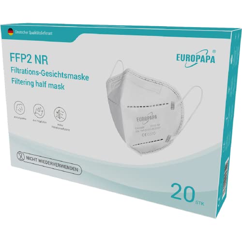 EUROPAPA 20x FFP2 Atemschutzmaske 5-Lagen...