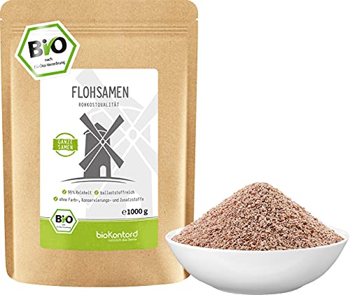 Flohsamen ganz BIO 1000 g (1 kg) I 99 % Reinheit I...