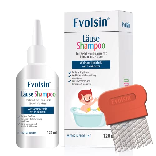 Evolsin® 120ml Läuseshampoo mit Läusekamm für...