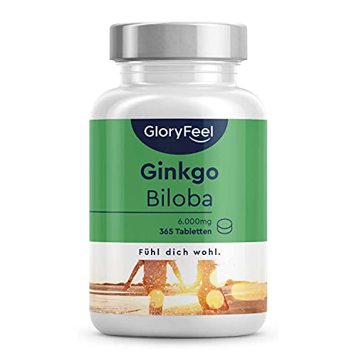 Ginkgo Biloba 6000mg - 365 vegane Tabletten...