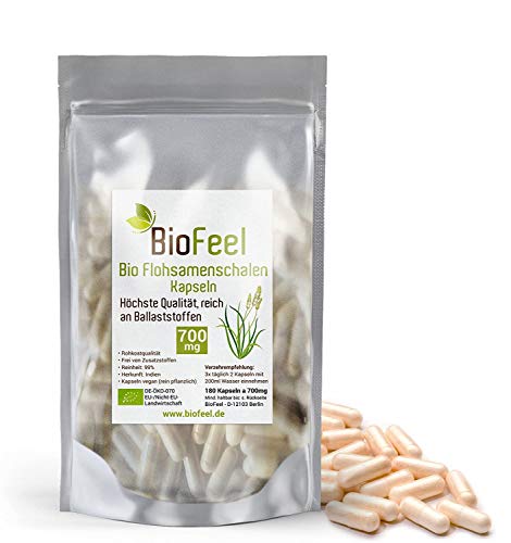 BioFeel - Bio Flohsamenschalen Kapseln, 180 Stk.,...