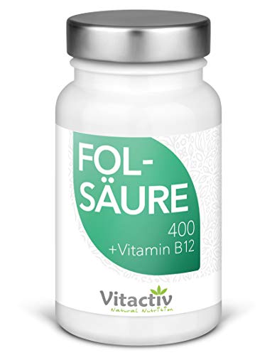 FOLSÄURE 400 + Vitamin B12, für Energie, Nerven...
