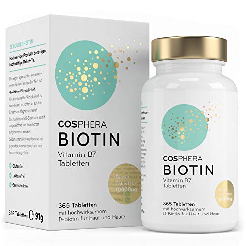 Biotin Tabletten - Hochdosiert mit 10.000 mcg...