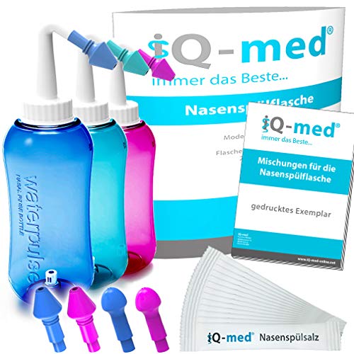 iQ-med Nasendusche 500ml + 44x Salz + 4 Aufsätze...