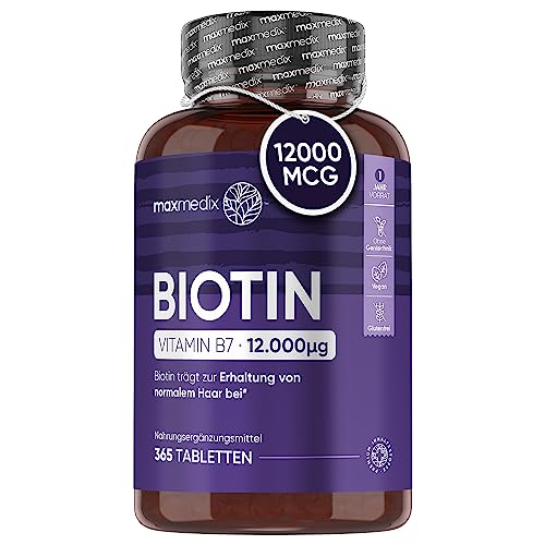 Biotin Tabletten - 12.000mcg reines Biotin für...