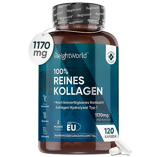 Kollagen Kapseln - 1170mg pures Marine Collagen -...