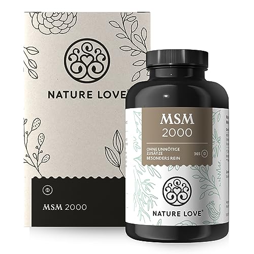 NATURE LOVE® MSM 2000mg mit Vitamin C - 365...